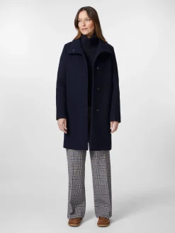 LANIUS Damen-Walkmantel Dunkelblau Best