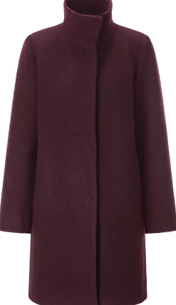 LANIUS Damen-Walkmantel Bordeaux