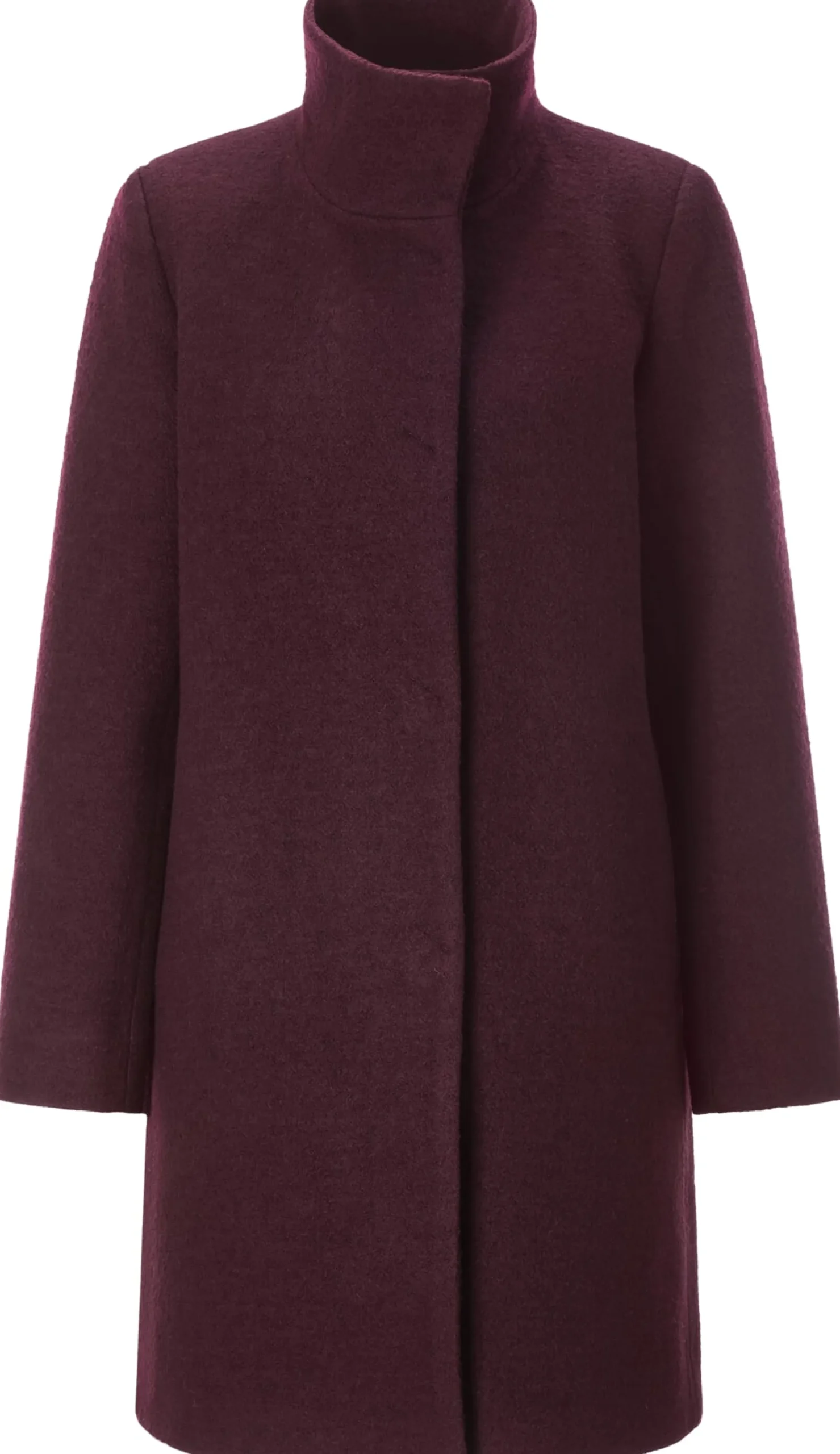 LANIUS Damen-Walkmantel Bordeaux