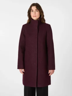 LANIUS Damen-Walkmantel Bordeaux