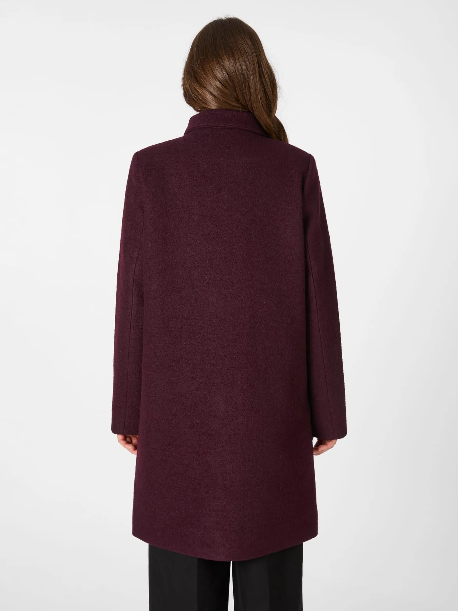 LANIUS Damen-Walkmantel Bordeaux