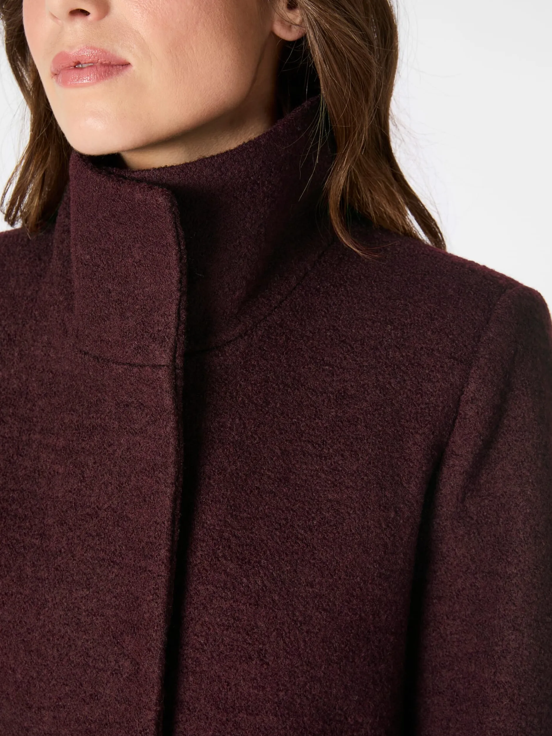 LANIUS Damen-Walkmantel Bordeaux