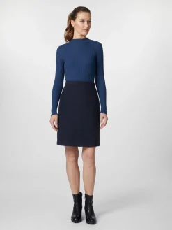 LANIUS Damen-Walkrock kurz Dunkelblau