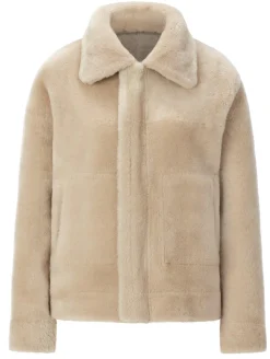 Wunderfell Damen-Wendejacke Lammfell Hellgrau Clearance