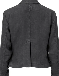 Hannes Roether Damen-Wickelblazer kurz Anthrazit Hot