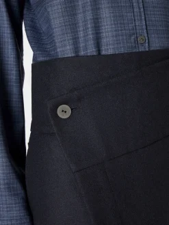 Christiane Strobel Damen-Wickelrock Wolle Dunkelblau New