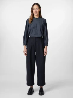 Christiane Strobel Damen-Wollhose Schwarzblau Sale