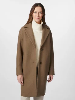 LangerChen Damen-Wollmantel Braun Hot