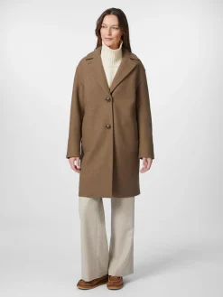 LangerChen Damen-Wollmantel Braun Hot