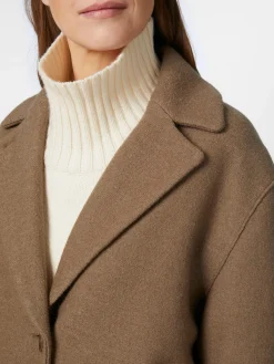 LangerChen Damen-Wollmantel Braun Hot