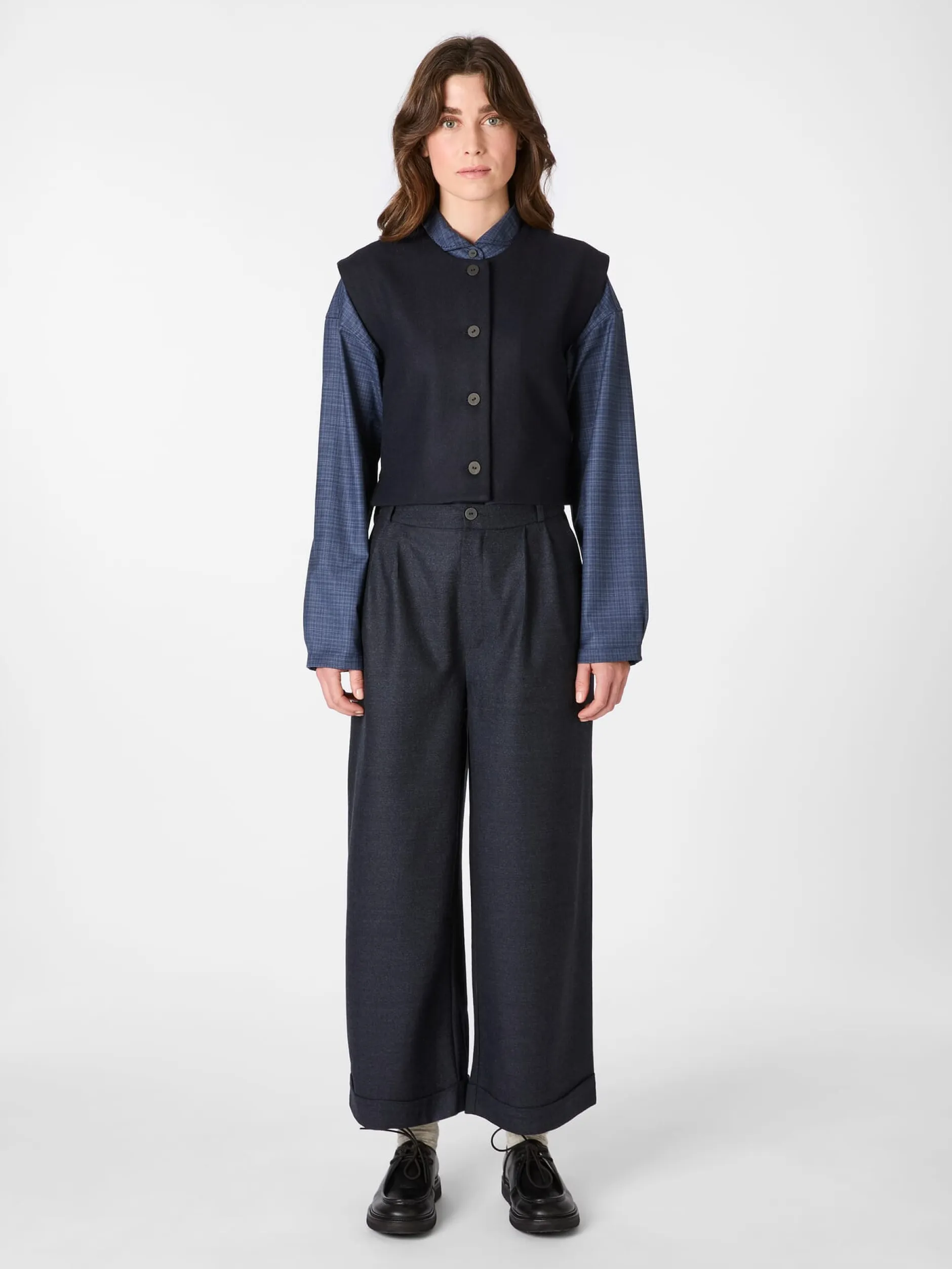 Christiane Strobel Damen-Wollweste Dunkelblau Hot