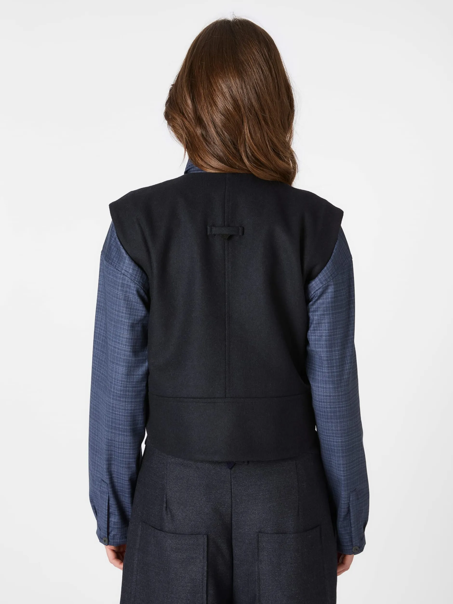 Christiane Strobel Damen-Wollweste Dunkelblau Hot