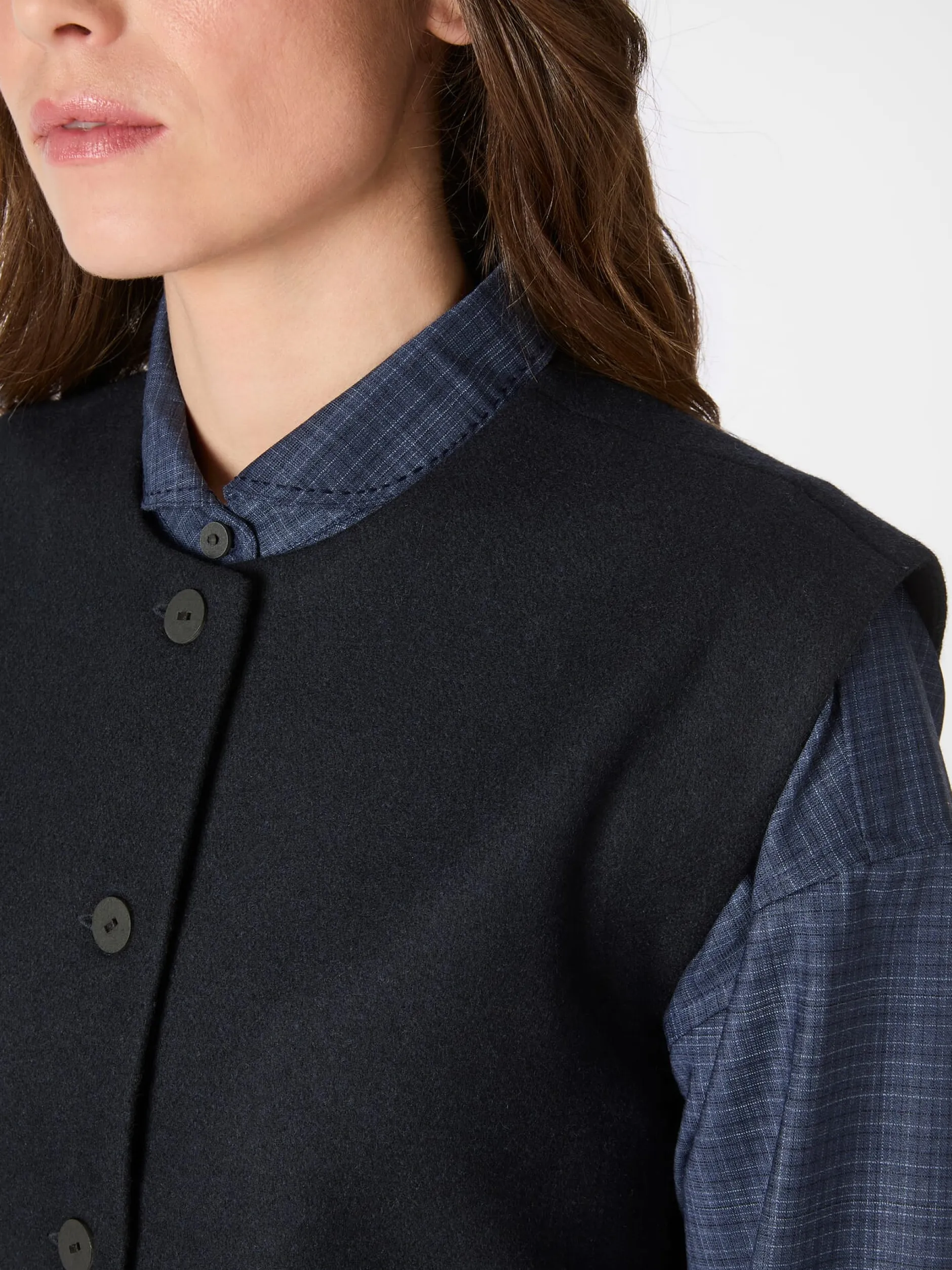 Christiane Strobel Damen-Wollweste Dunkelblau Hot