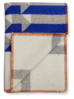 Røros Tweed Decke Kvam Blau Clearance