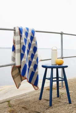 Røros Tweed Decke Kvam Blau Clearance