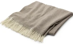 Steinbeck Decke Lammwolle Fischgrat Hellbraun New