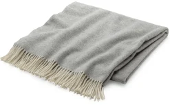 Steinbeck Decke Lammwolle Fischgrat Hellgrau Discount