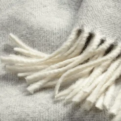 Steinbeck Decke Lammwolle Fischgrat Hellgrau Discount