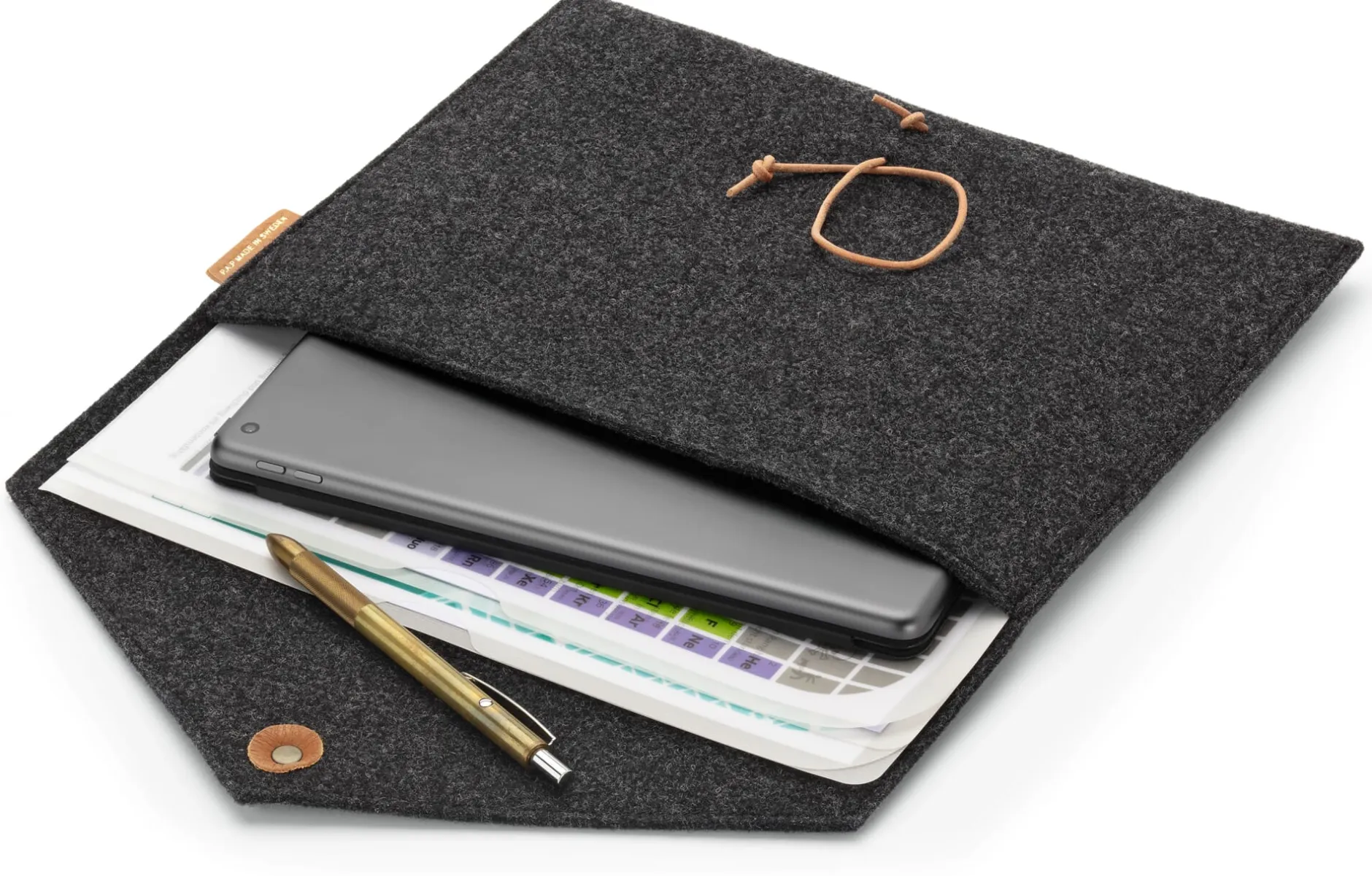 P.A.P. Sweden Dokumenten- und Tablethülle Wollfilz Anthrazit
