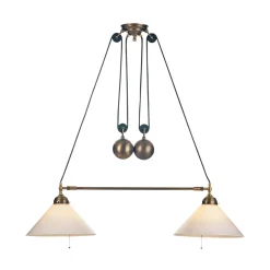 Berliner Messinglampen Doppelzugleuchte Messing variabel Hot