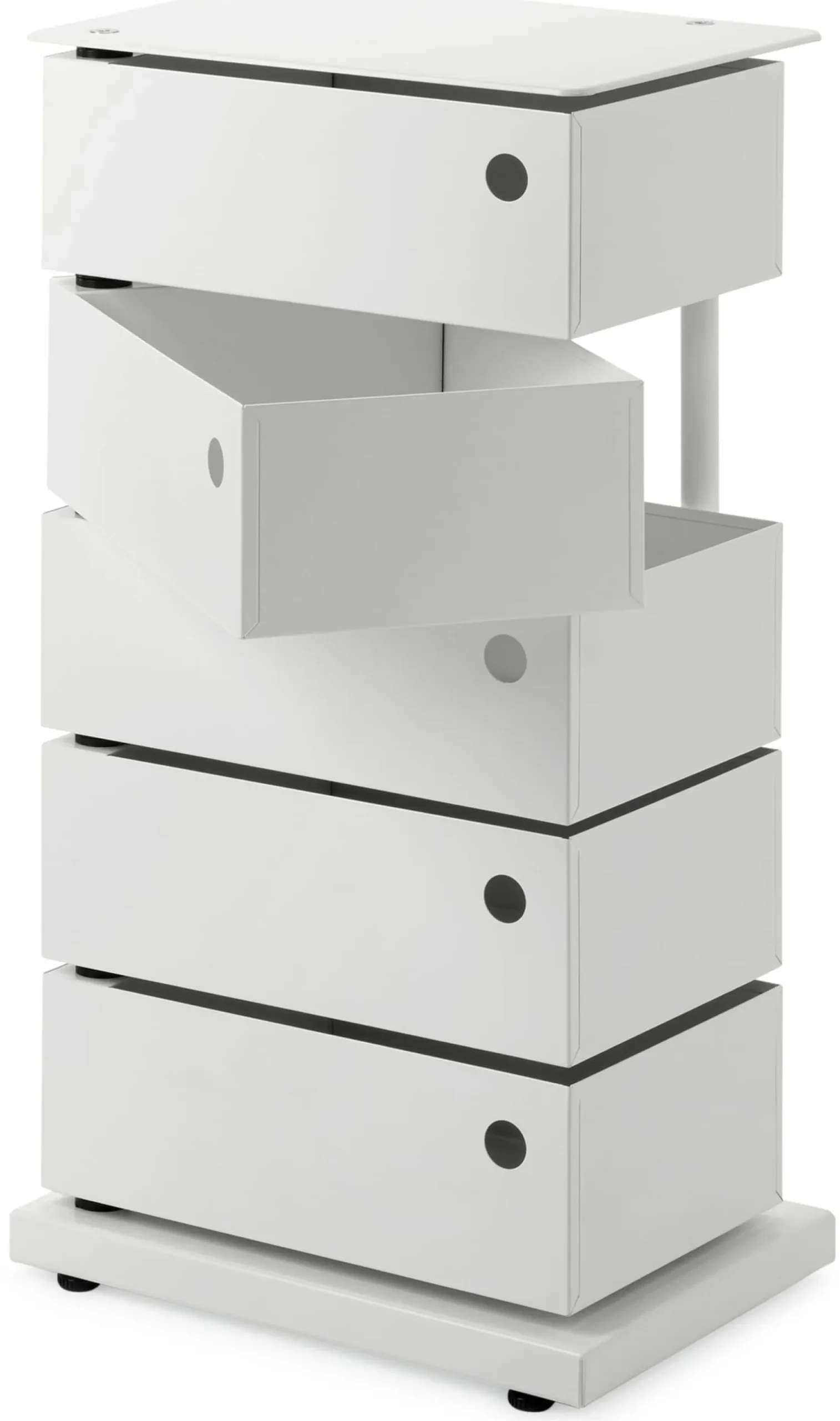 Dottus Trade Drehladen-Container Stahlblech 5-fach weiß