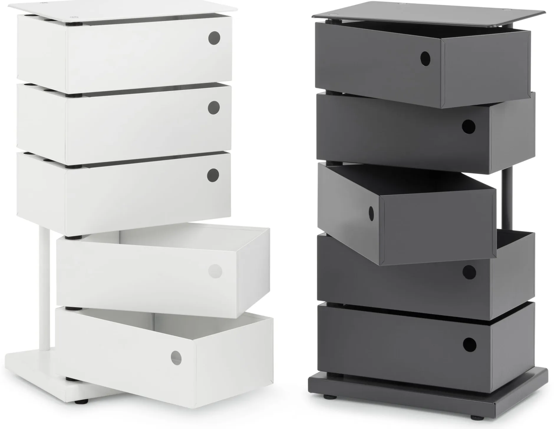 Dottus Trade Drehladen-Container Stahlblech 5-fach weiß