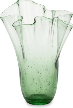 Farbglashütte Lauscha Faltenvase Thüringer Waldglas Clearance