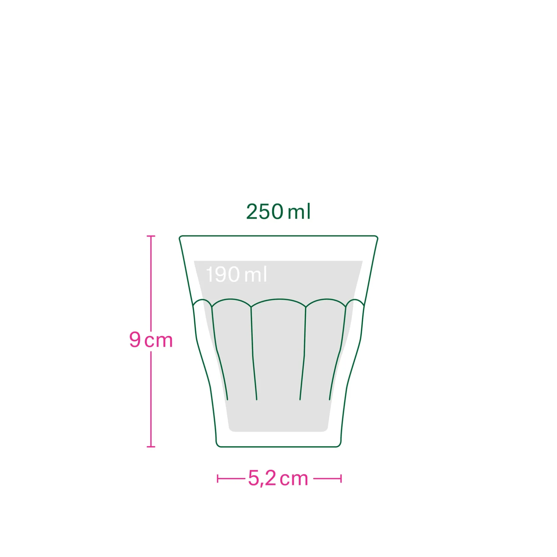 Duralex Französisches Kaffeeglas schwarz Hot