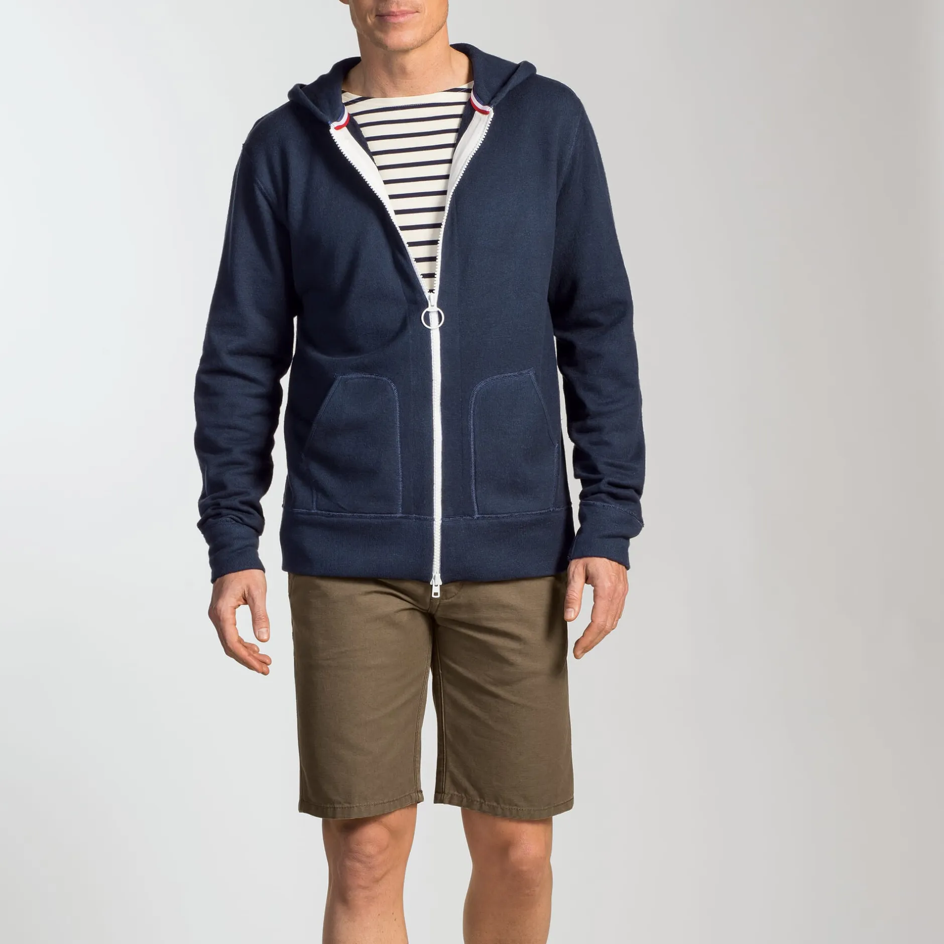 Armor lux Frottee-Kapuzenjacke Herren Blau Hot