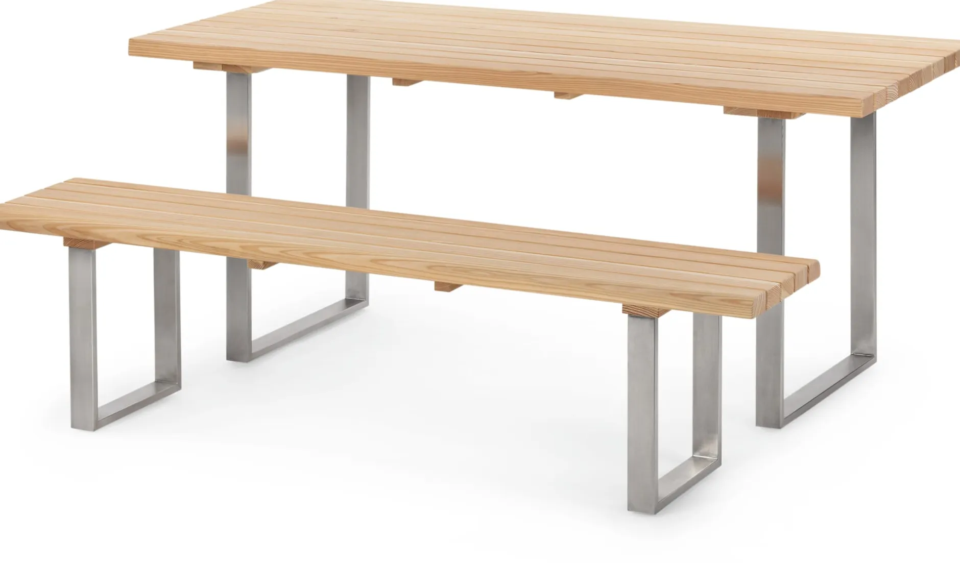 Auhof-Werkstätten Gartenbank Lärchenholz mit Edelstahlgestell New