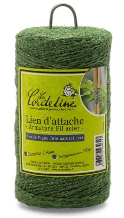 Tradex Diffusion Gartengarn Jute mit Drahteinlage Grün Discount