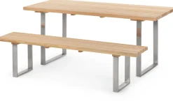 Auhof-Werkstätten Gartentisch Lärchenholz mit Edelstahlgestell New