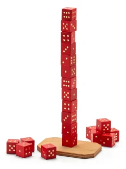 Holz Bi-Ba-Butze Kristian Finken Geschicklichkeitsspiel Würfelturm Hot