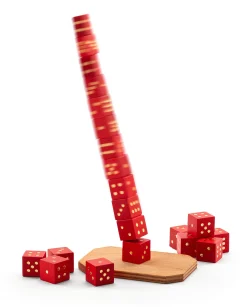 Holz Bi-Ba-Butze Kristian Finken Geschicklichkeitsspiel Würfelturm Hot