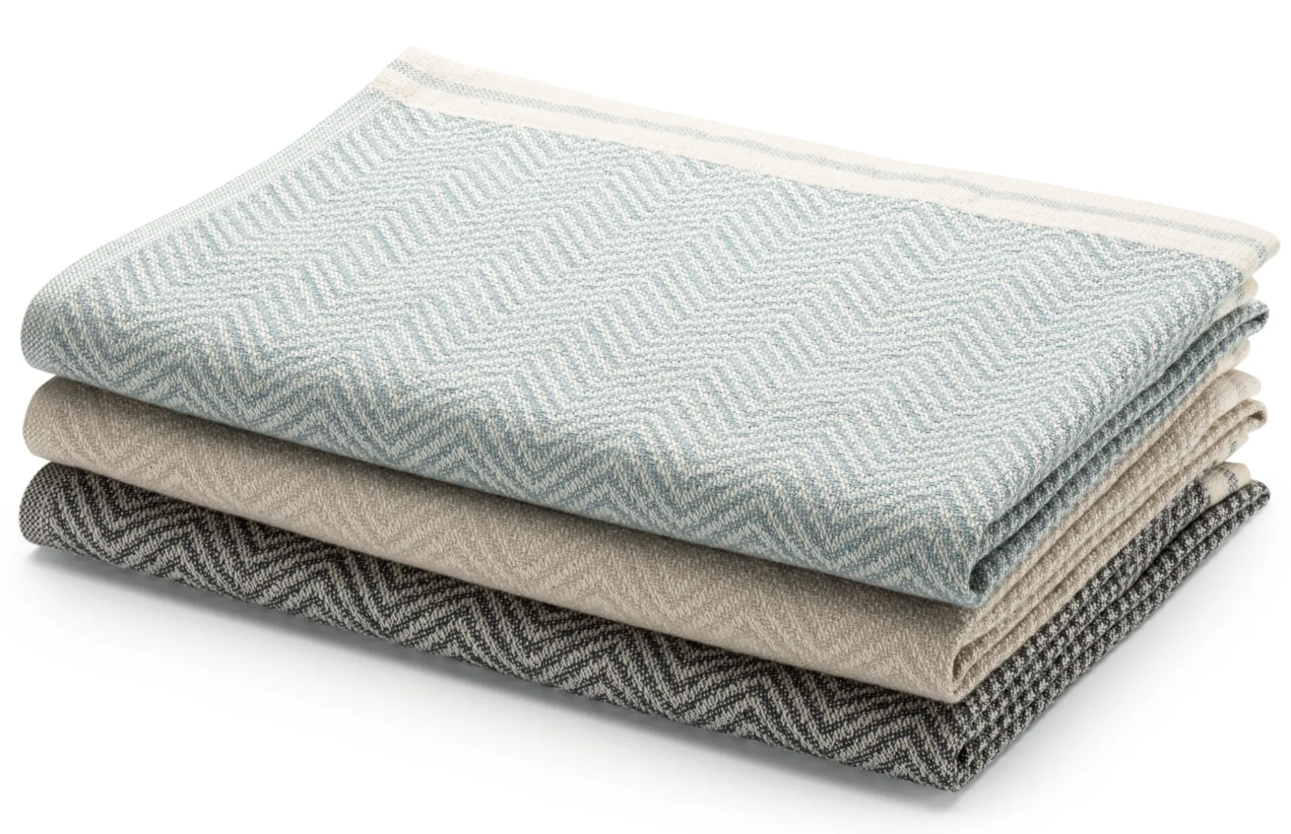 Framsohn Geschirrtuch Fischgrat Blau Outlet