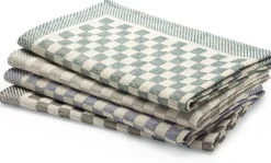 Seegers & Sohn Geschirrtuch Halbleinen Karo Blau