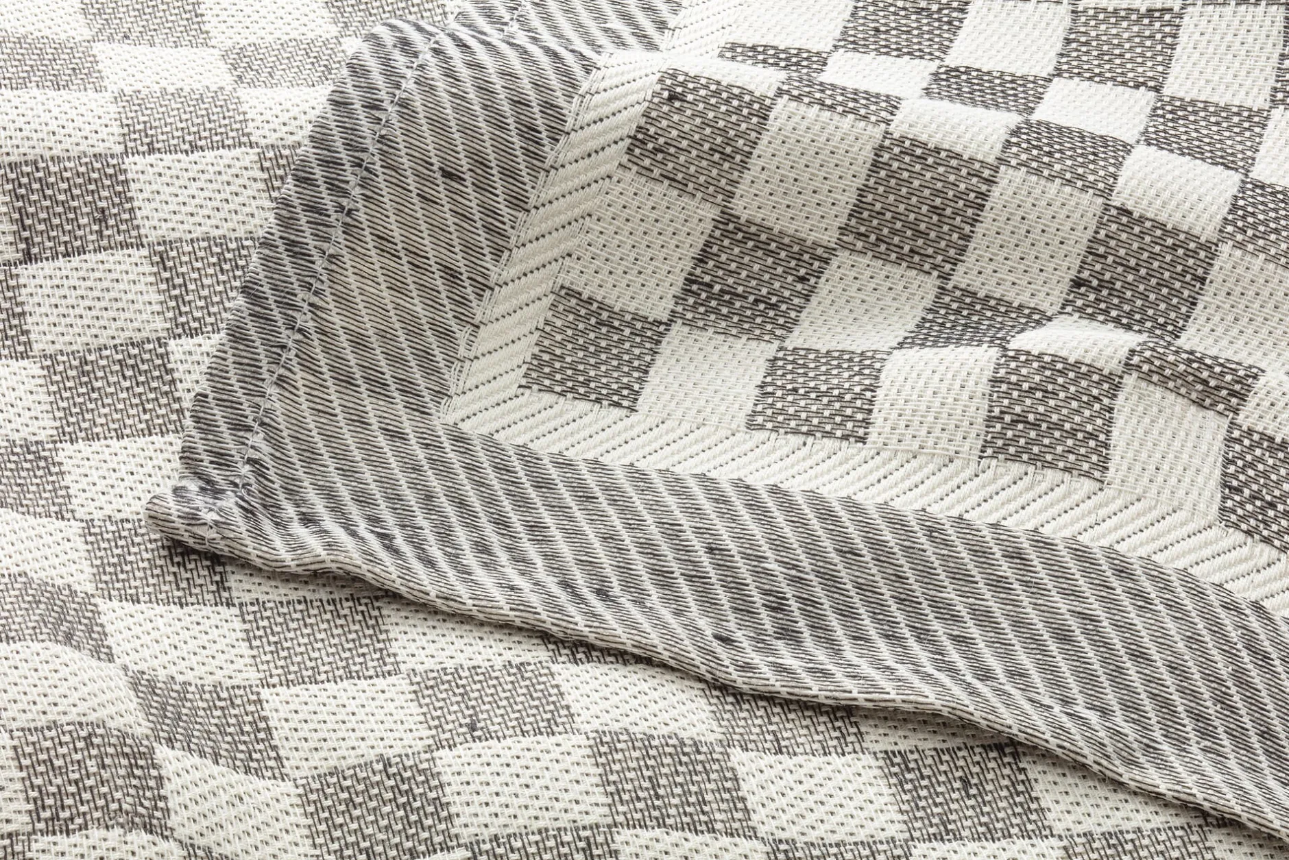 Seegers & Sohn Geschirrtuch Halbleinen Karo Schwarz