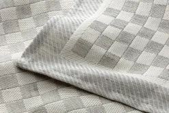 Seegers & Sohn Geschirrtuch Halbleinen Karo Grau Discount