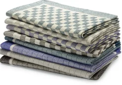 Seegers & Sohn Geschirrtuch Halbleinen Karo Grau Discount