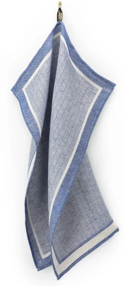 Seegers & Sohn Geschirrtuch Halbleinen Streifen Blau Sale