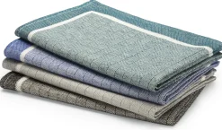 Seegers & Sohn Geschirrtuch Halbleinen Streifen Blau Sale