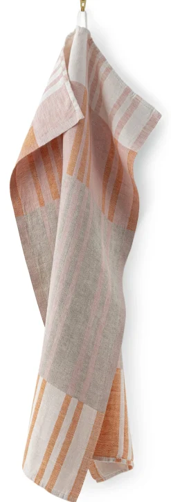 Lapuan Kankurit Geschirrtuch Leinen gestreift Orange Outlet