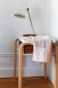 Lapuan Kankurit Geschirrtuch Leinen gestreift Orange Outlet