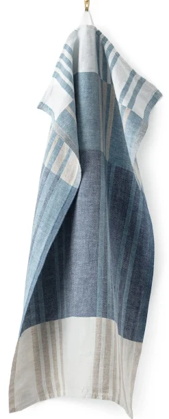 Lapuan Kankurit Geschirrtuch Leinen gestreift Blau Clearance