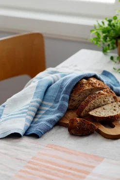 Lapuan Kankurit Geschirrtuch Leinen gestreift Blau Clearance