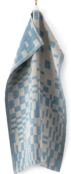 Lapuan Kankurit Geschirrtuch Leinen gewürfelt Blau Outlet