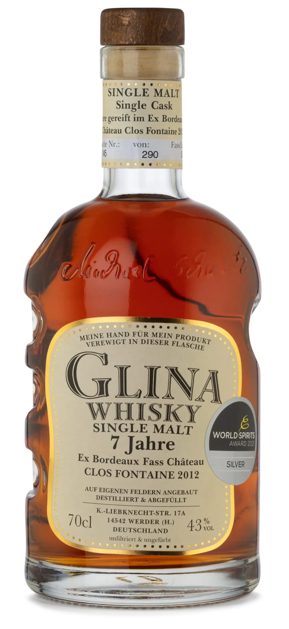 Glina Whisky Destillerie Glina Single Cask Whisky Bordeaux Cask 7 Jahre Hot