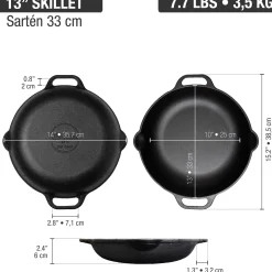 Victoria Große Gusseisenpfanne mit Griffen Clearance