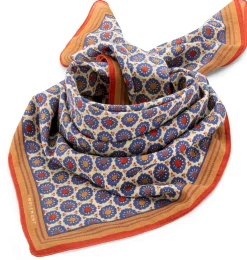 Moismont Halstuch N° 715 Floral, Braun-Blau-Rot Sale