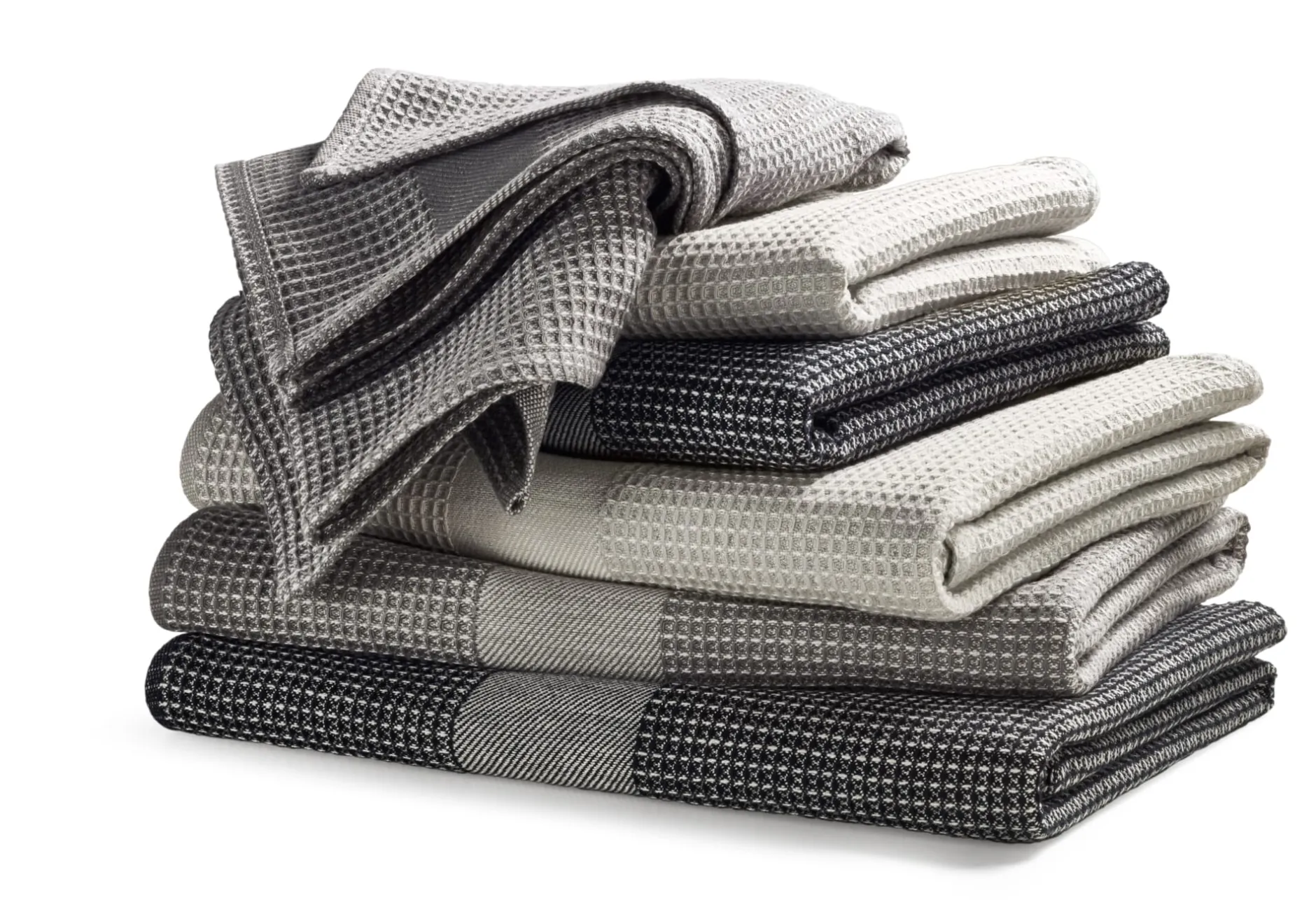 Manufactum Handtuch Waffelpiqué Halbleinen Schwarz Hot